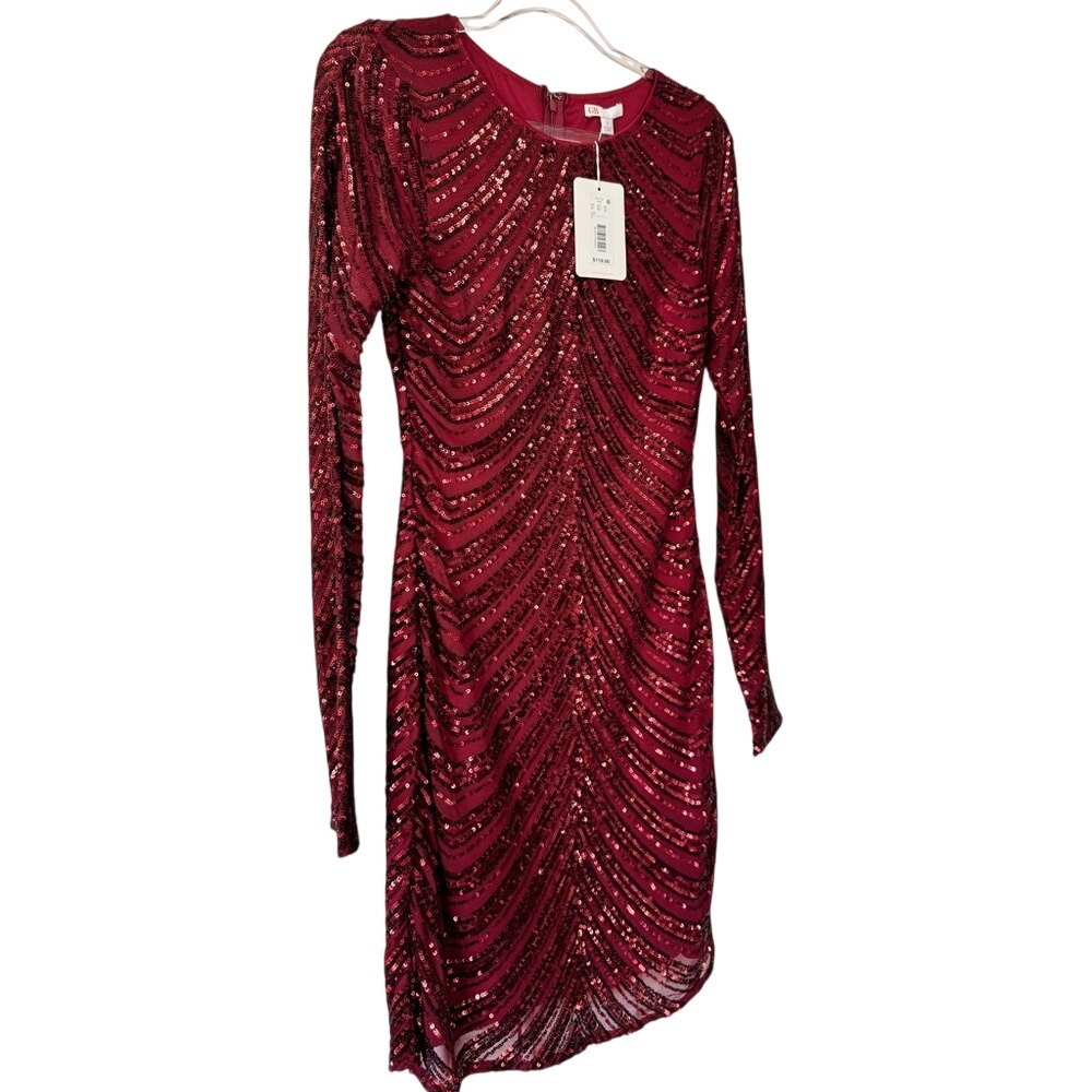 Gianni Bini‎ NWT Sequin Dress in Color Wine, Size S
